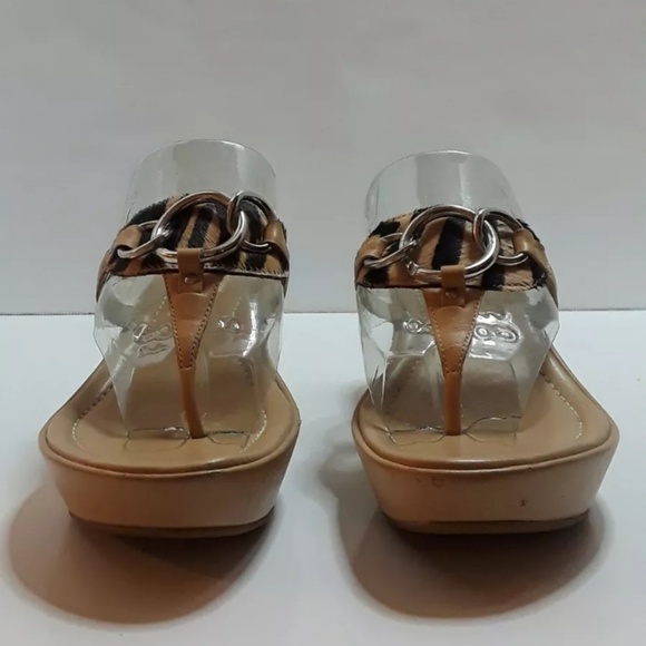 Franco Sarto Size 6.5 Animal Print Leather Sandals - Picture 3 of 8